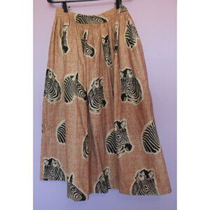 Anthropologie Sika Zora Zebra A-Line Midi Skirt Size 6
